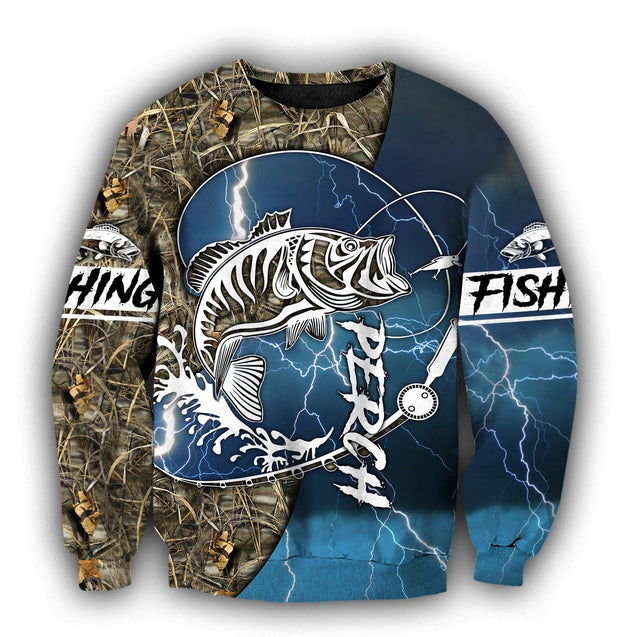 Perch Fishing huk up all Printing Shirts for men and women Blue color TR021202 - Amaze Style™-Apparel