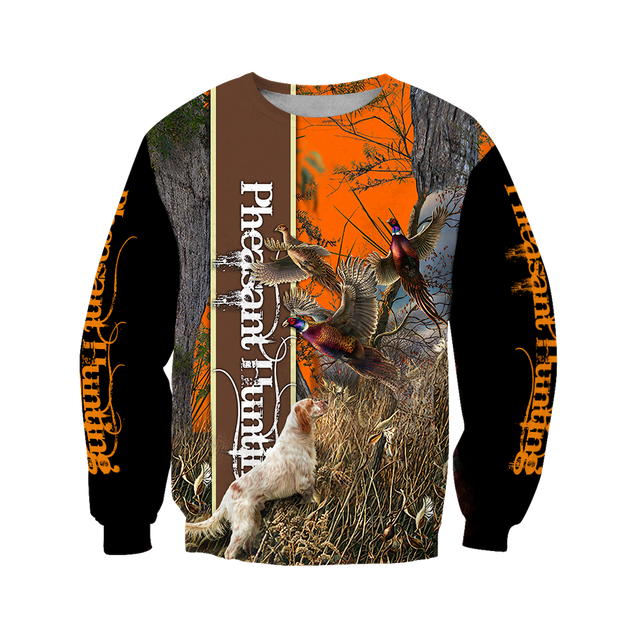 Pheasant Hunting Setter 3D All Over Printed Shirts For Men And Women JJ050201-Apparel-MP-Sweatshirts-S-Vibe Cosy™