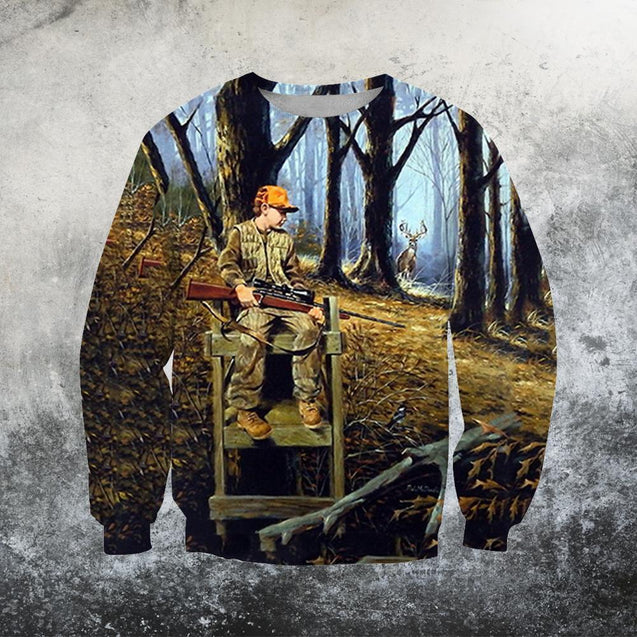 Hunting Deer Art 3D All Over Printed Shirts-Apparel-HP Arts-Sweatshirt-S-Vibe Cosy™