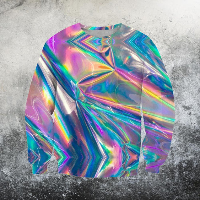 3D All Over Print 3D Holographic folds-Apparel-HD09-Sweat Shirt-S-Vibe Cosy™