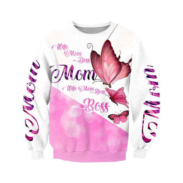 3D All Over Print Love Mom Butterfly Art Hoodie NNK-Apparel-TA-Hoodie-S-Vibe Cosy™