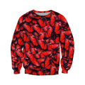 3D All Over Print Red Butterflies Hoodie-Apparel-Khanh Arts-Sweat Shirt-S-Vibe Cosy™