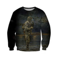 Army- Paratrooper Man Standing On The Shore-Apparel-HP Arts-Sweatshirt-S-Vibe Cosy™