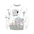 3D All Over Print Love Mother Elephant Hoodie-Apparel-Khanh Arts-Sweat Shirt-S-Vibe Cosy™