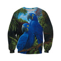 3D All Over Print Blue Parrot Love Hoodie-Apparel-PHL-Sweat Shirt-S-Vibe Cosy™