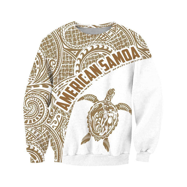 American Samoa Polynesian Hoodie - Golden & White-Apparel-Phaethon-Sweat Shirt-S-Vibe Cosy™