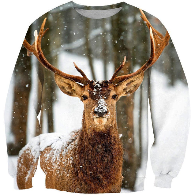 3D All Over Print Deer Winter Shirts-Apparel-Phaethon-Sweatshirt-S-Vibe Cosy™