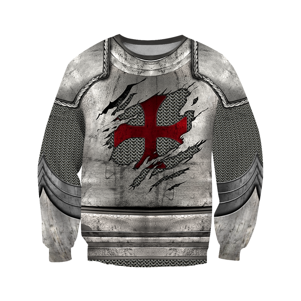 Knight Templar 3D All Over Printed Hoodie Chainmail JJ260201-Apparel-MP-sweatshirt-S-Vibe Cosy™