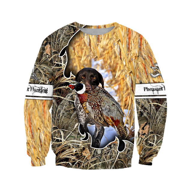 Pheasant Hunting German Shorthaired Pointer 3D All Over Printed Shirts For Men And Women JJ190201-Apparel-MP-Sweatshirts-S-Vibe Cosy™