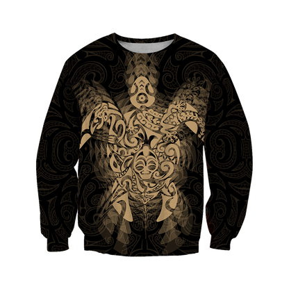New Zealand Maori Hoodie, Wairua Tattoo Turtle Pullover Hoodie - Gold JJ150101 PL-Apparel-PL8386-Sweatshirt-S-Vibe Cosy™
