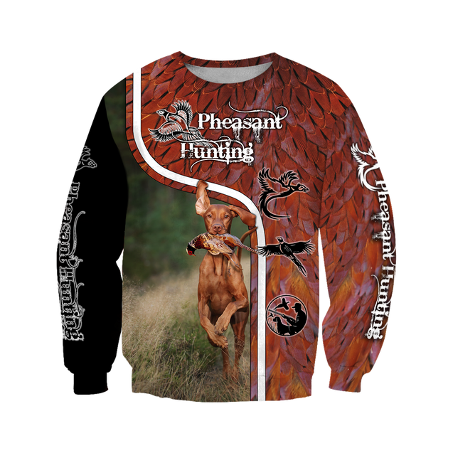 Pheasant Vizsla Hunting 3D All Over Printed Shirts For Men And Women JJ110202-Apparel-MP-Sweatshirts-S-Vibe Cosy™