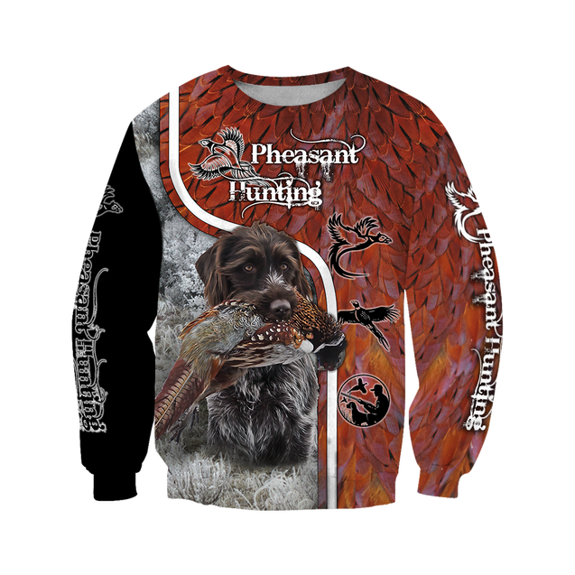 Pheasant Hunting Wirehaired Pointing Griffon 3D All Over Printed Shirts For Men And Women JJ170103-Apparel-MP-Sweatshirts-S-Vibe Cosy™