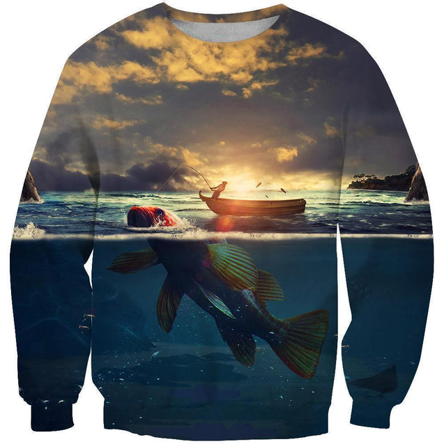 3D All Over Printing Creative Water Boats Fishing Shirt-Apparel-Phaethon-Sweatshirt-S-Vibe Cosy™