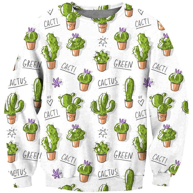 All Over Printing Cacti Pots Shirt-Apparel-Phaethon-Sweatshirt-S-Vibe Cosy™