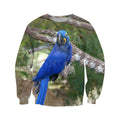 3D All Over Print Beautiful Blue Parrot Hoodie-Apparel-PHL-Sweat Shirt-S-Vibe Cosy™