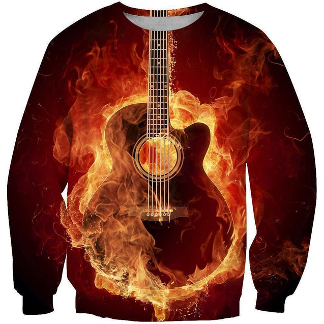 All Over Print Red Guitar-Apparel-Phaethon-Sweatshirt-S-Vibe Cosy™