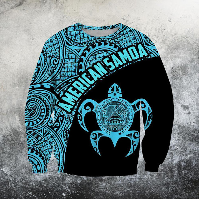 American Samoa Polynesian Hoodie - Blue-Apparel-Phaethon-Sweat Shirt-S-Vibe Cosy™