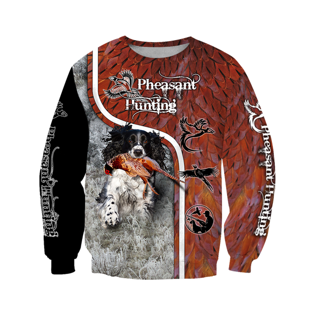 Pheasant Hunting Springer Spaniel 3D All Over Printed Shirts For Men And Women JJ180102-Apparel-MP-Sweatshirts-S-Vibe Cosy™