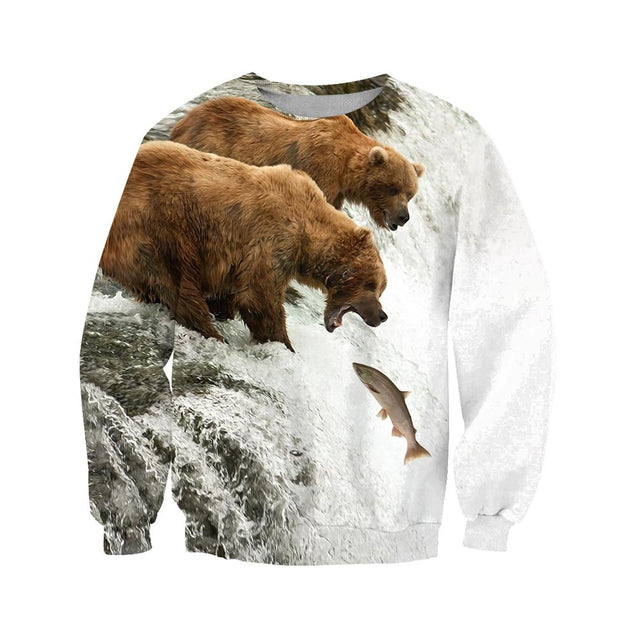 Bear hunts fish 3D all over printer shirts for man and women JJ241203 PL-Apparel-PL8386-sweatshirt-S-Vibe Cosy™