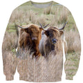 3D All Over Printed Highland Cattle Beautiful Shirts And Shorts-Apparel-Phaethon-Sweatshirt-S-Vibe Cosy™