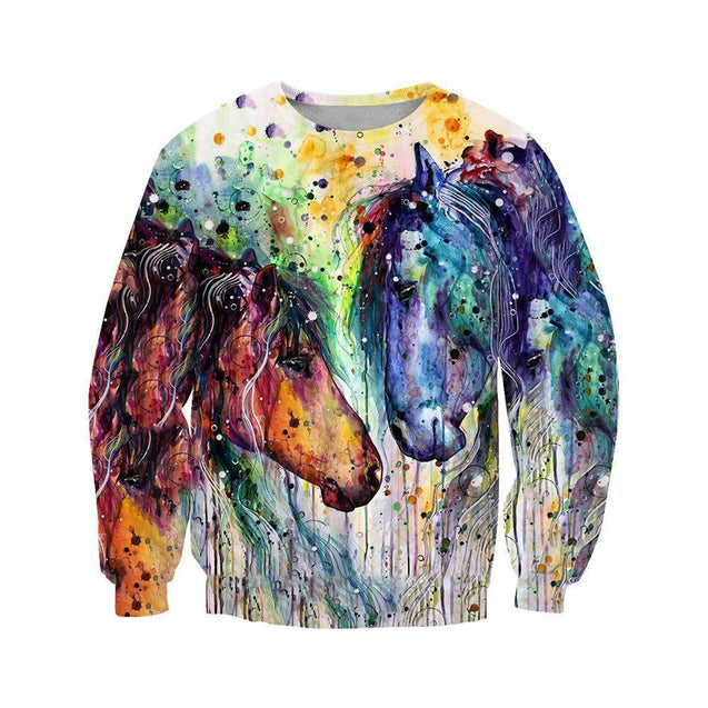 3D PRINTED HORSE SHIRT-Apparel-HP Arts-Hoodie-S-Vibe Cosy™