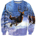 3D All Over Print Deer Running Art Shirts-Apparel-Phaethon-Sweatshirt-S-Vibe Cosy™