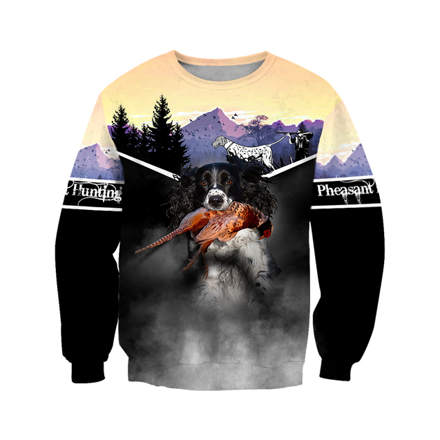 Pheasant Hunting Springer Spaniel 3D All Over Printed Shirts For Men And Women JJ170104-Apparel-MP-Sweatshirts-S-Vibe Cosy™