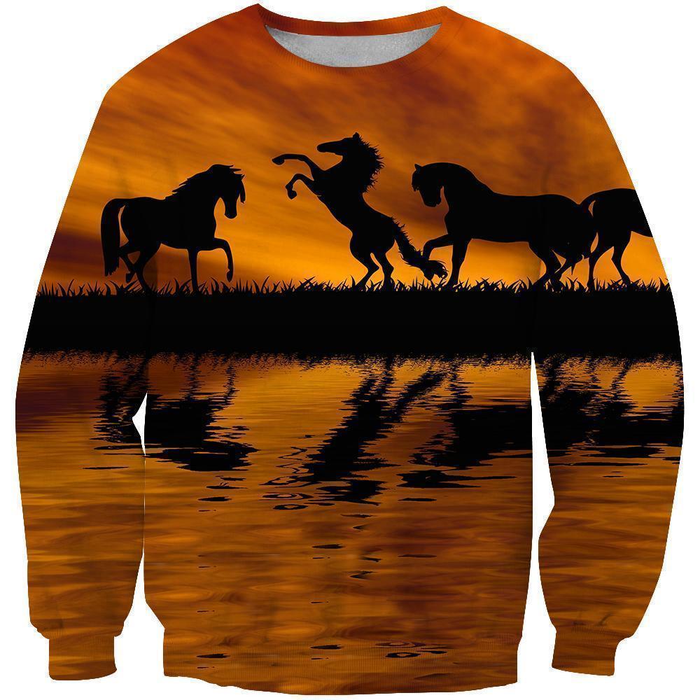 3D All Over Print Animals Horse Hoodie-Apparel-Phaethon-Sweatshirt-S-Vibe Cosy™