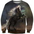 3D All Over Print Black Horse In The Dark Shirts-Apparel-Phaethon-Sweatshirt-S-Vibe Cosy™