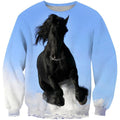 3D All Over Print Black Horse Blue Sky Shirts-Apparel-Phaethon-Sweatshirt-S-Vibe Cosy™