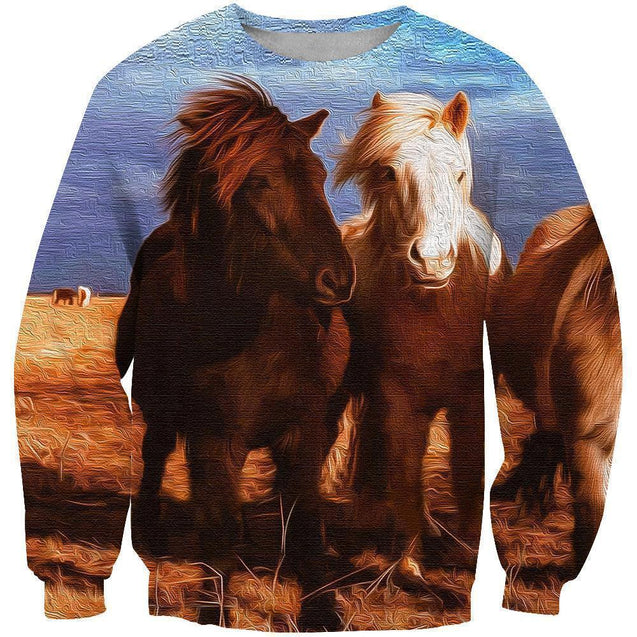 3D All Over Print Animals Horse Hoodie-Apparel-Phaethon-Sweatshirt-S-Vibe Cosy™