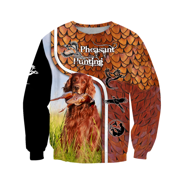 Pheasant Setter Hunting 3D All Over Printed Shirts For Men And Women JJ080202-Apparel-MP-Sweatshirts-S-Vibe Cosy™