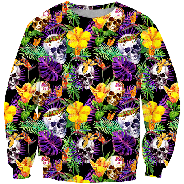 3D All Over Print Leaves Of Human Skulls Shirts-Apparel-Phaethon-Sweatshirt-S-Vibe Cosy™