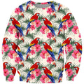 3D All Over Printing Scarlet Macaw And Flower Shirt-Apparel-Phaethon-Sweatshirt-S-Vibe Cosy™