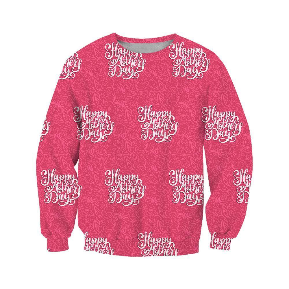 3D All Over Pink Happy Mother's Day Hoodie-Apparel-Khanh Arts-Sweat Shirt-S-Vibe Cosy™