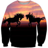 All Over Print Horse Silhouette Sunset-Apparel-Phaethon-Sweatshirt-S-Vibe Cosy™