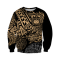 Samoa Polynesian Hoodie - Gold Turtle Flowing 3d all over printed shirt and short for man and women JJ120202 PL-Apparel-PL8386-Sweatshirt-S-Vibe Cosy™