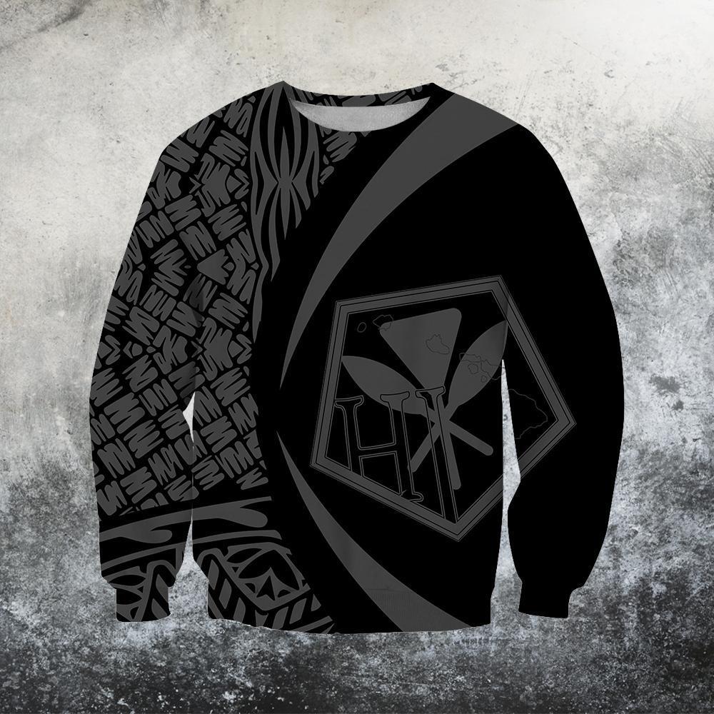 Kanaka Polynesian Tribal Hoodie - Circle Style Gray Color - AH-ALL OVER PRINT HOODIES (P)-Phaethon-Sweat Shirt-S-Vibe Cosy™