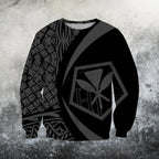 Kanaka Polynesian Tribal Hoodie - Circle Style Gray Color - AH-ALL OVER PRINT HOODIES (P)-Phaethon-Sweat Shirt-S-Vibe Cosy™