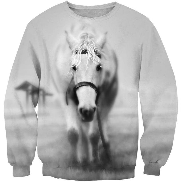 All Over Print White Horse-Apparel-Phaethon-Sweatshirt-S-Vibe Cosy™