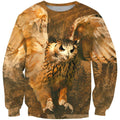 3D All Over Print Owl Flying Shirts-Apparel-Phaethon-Sweatshirt-S-Vibe Cosy™