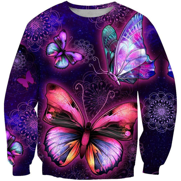 3D All Over Bumble Galaxy Butterfly Hoodie NM-Apparel-NM-Sweat Shirt-S-Vibe Cosy™