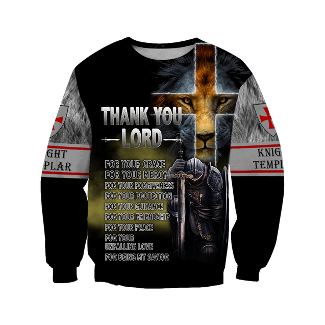 Brave Knight Templar God 3D All Over Printed Shirts JJ010401-Apparel-MP-Sweatshirts-S-Vibe Cosy™