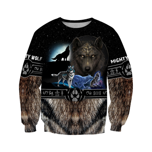 All Over Printed Viking Mighty Wolf Hoodie MEI09152005-MEI