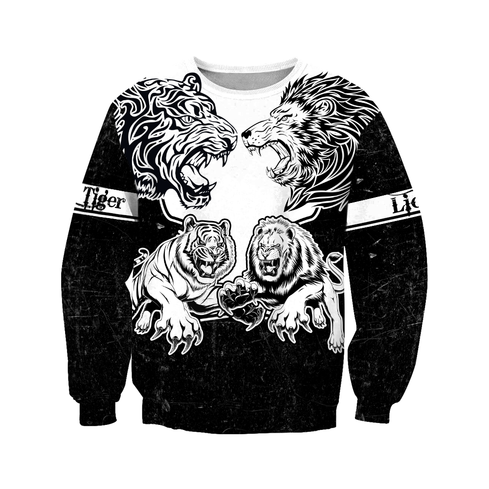 Lion vs Tiger Warrior Tattoo  3D All Over Printed  Unisex Shirts