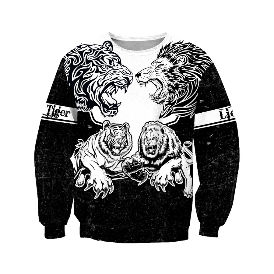 Lion vs Tiger Warrior Tattoo  3D All Over Printed  Unisex Shirts