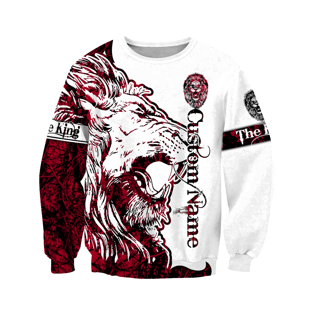 Custom Name The Red Alpha King Lion Tattoo 3D All Over Printed Unisex Shirt