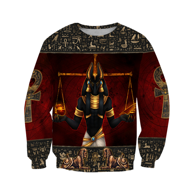 Anubis Ancient Egyptian 3D All Over Printed Shirts For Men And Women JJ26062004-Apparel-MP-Sweatshirts-S-Vibe Cosy™