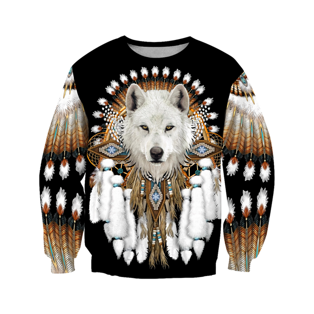 Native American Wolf 3D All Over Printed Shirts MP18052002-Apparel-MP-Sweatshirt-S-Vibe Cosy™