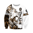 3D The Alpha King Lion Tattoo Over Printed Hoodie